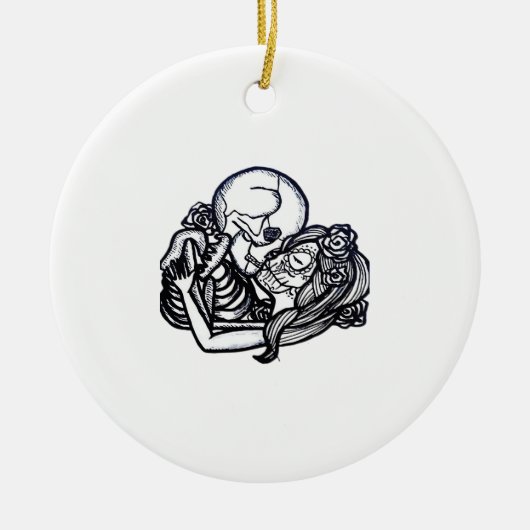 Bis zum Tod tun wir Teil Classic - Spooky Skeleton Keramik Ornament (Vorne)