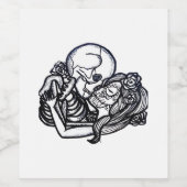 Bis zum Tod tun wir Teil Classic - Spooky Skeleton Weinetikett (Einzelnes Label)