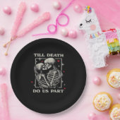 Bis zum Tod tun wir Teil - Funny Halloween Slogan Pappteller (Party)