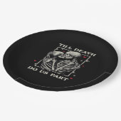 Bis zum Tod tun wir Teil - Funny Halloween Slogan Pappteller (Schrägansicht)