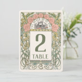 Bis zum Tod tun wir Teil Jugendstil-Tischnummer Einladung (Stehend Vorderseite)