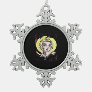 Bis zum Tod tun wir Teil klassisch - Vintag gotisc Schneeflocken Zinn-Ornament