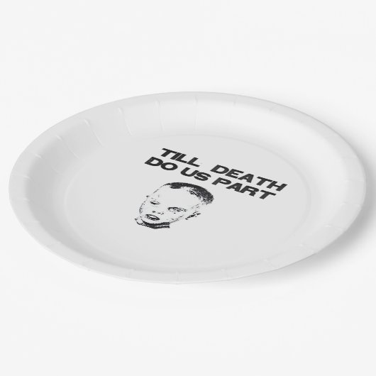 Bis zum Tod tun wir Teil klassischen Faultier Pappteller (Schrägansicht)