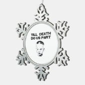 Bis zum Tod tun wir Teil klassischen Faultier Schneeflocken Zinn-Ornament (Rechts)