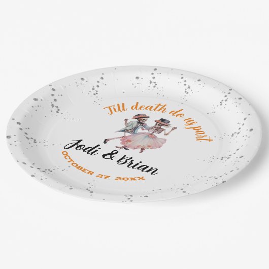 Bis zum Tod tun wir Teil Papierplatte Pappteller (Schrägansicht)