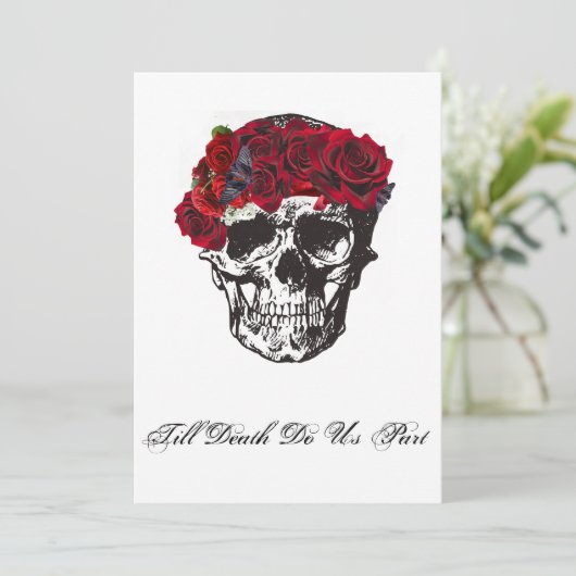 Bis zum Tod tun wir Teil-Rote Rose Einladung (Stehend Vorderseite)