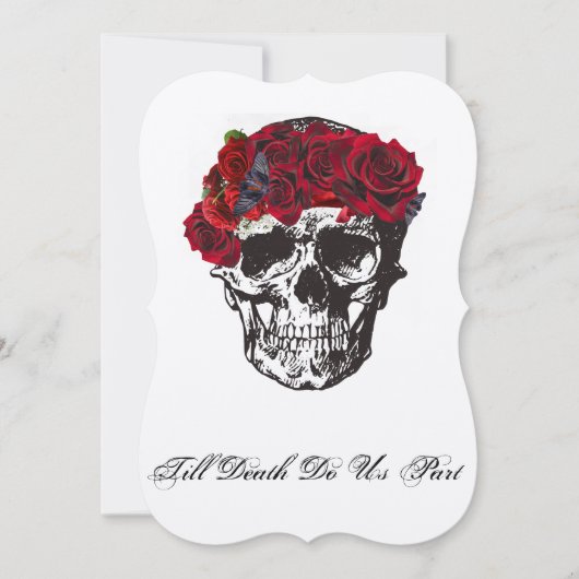 Bis zum Tod tun wir Teil-Rote Rose Einladung (Vorderseite)