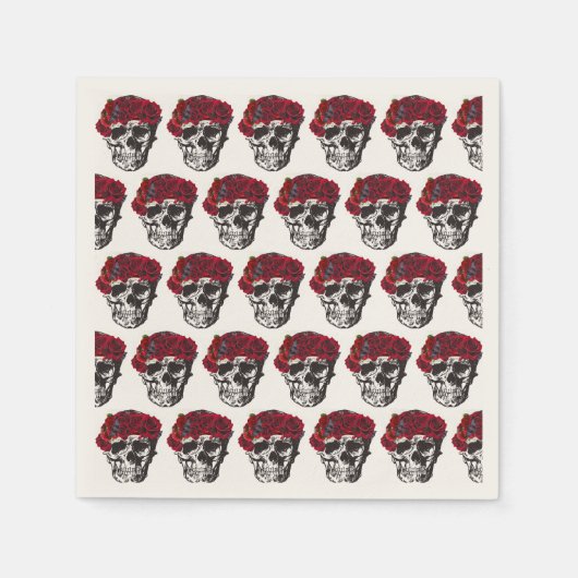 Bis zum Tod tun wir Teil Rote Rose Hochzeit Kuchen Serviette (Vorderseite)