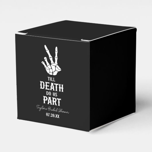 Bis zum Tod tun wir Teil Skelett-Brautparty Geschenkschachtel (Vorderseite)
