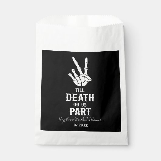 Bis zum Tod tun wir Teil Skelett-Brautparty Geschenktütchen (Vorderseite)
