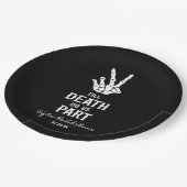 Bis zum Tod tun wir Teil Skelett-Brautparty Pappteller (Schrägansicht)