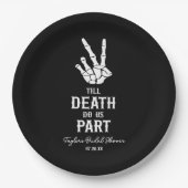 Bis zum Tod tun wir Teil Skelett-Brautparty Pappteller (Vorderseite)