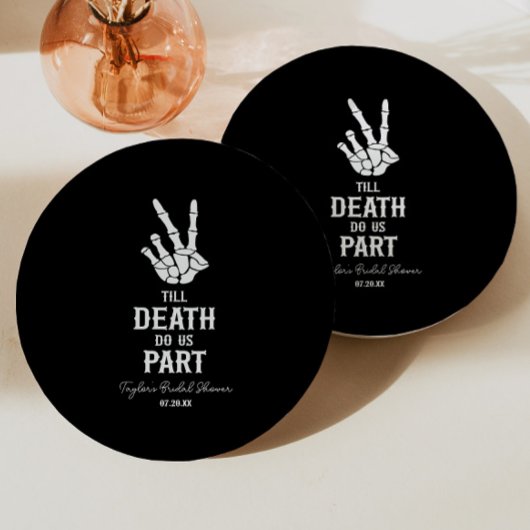 Bis zum Tod tun wir Teil Skelett-Brautparty Pappteller