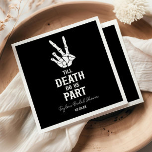Bis zum Tod tun wir Teil Skelett-Brautparty Serviette