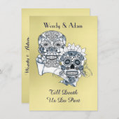 Bis zum Tod tun wir Teil Zucker schäkeln Tattoo De Einladung (Vorne/Hinten)