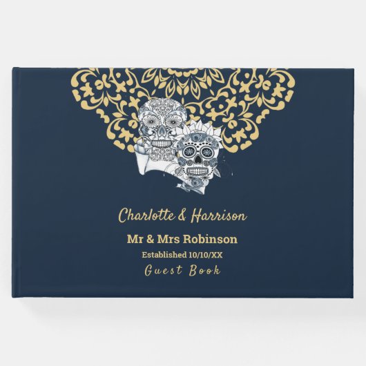 Bis zum Tod tun wir Teil Zuckerkullen Hochzeit Gästebuch (Vorderseite)