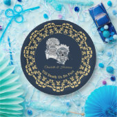 Bis zum Tod tun wir Teil Zuckerkullen Hochzeit Pappteller (Party)