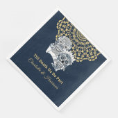 Bis zum Tod tun wir Teil Zuckerkullen Hochzeit Serviette (Ecke)