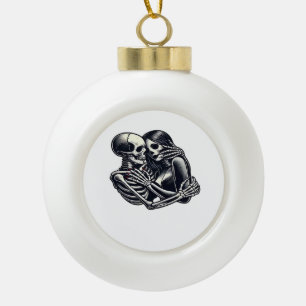 Bis zum Tod tun wir's - Gothic Skeleton Art Clas Keramik Kugel-Ornament