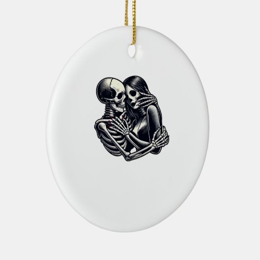 Bis zum Tod tun wir's - Gothic Skeleton Art Clas Keramik Ornament (Rechts)