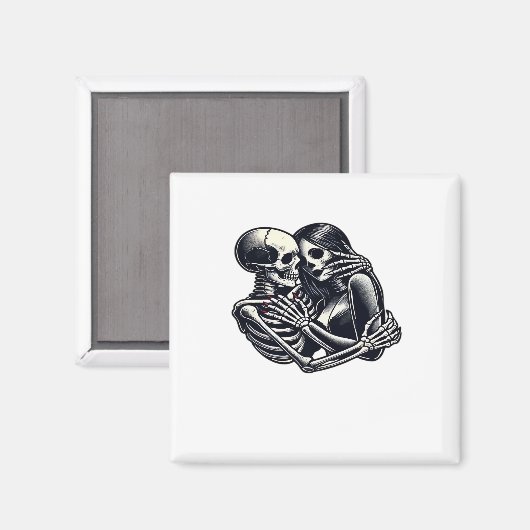 Bis zum Tod tun wir's - Gothic Skeleton Art Clas Magnet (Vorderseite/Rückseite)