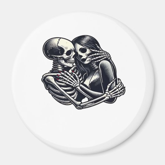 Bis zum Tod tun wir's - Gothic Skeleton Art Clas Magnet (Vorne)