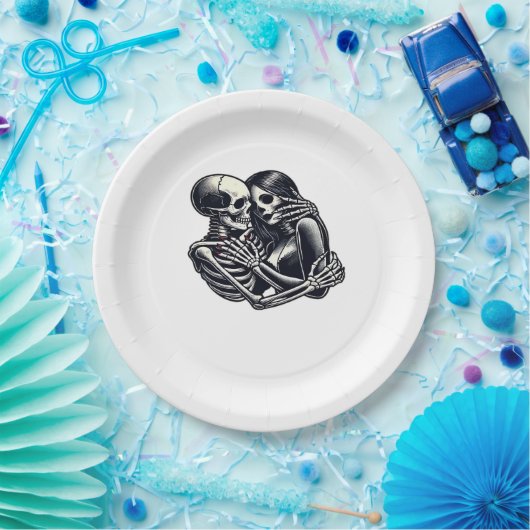 Bis zum Tod tun wir's - Gothic Skeleton Art Clas Pappteller (Party)