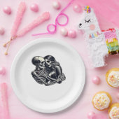 Bis zum Tod tun wir's - Gothic Skeleton Art Clas Pappteller (Party)