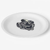 Bis zum Tod tun wir's - Gothic Skeleton Art Clas Pappteller (Schrägansicht)