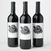 Bis zum Tod tun wir's - Gothic Skeleton Art Clas Weinetikett (Flaschen)