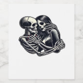 Bis zum Tod tun wir's - Gothic Skeleton Art Clas Weinetikett (Einzelnes Label)