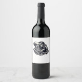 Bis zum Tod tun wir's - Gothic Skeleton Art Clas Weinetikett (Vorderseite)