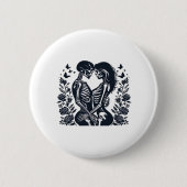 Bis zum Tod wir - Skeleton Couple Gothic Design Cl Button (Vorderseite)