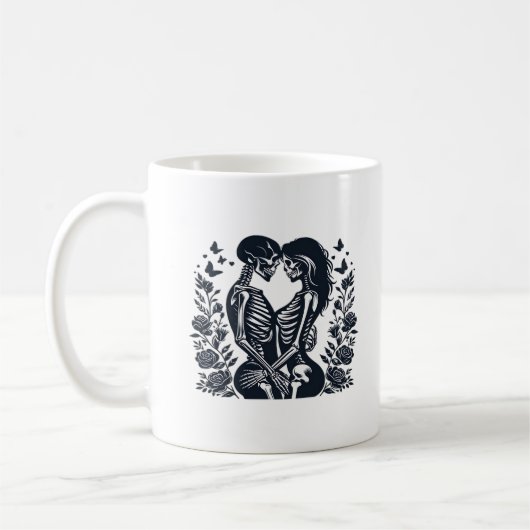 Bis zum Tod wir - Skeleton Couple Gothic Design Cl Kaffeetasse (Links)