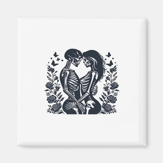 Bis zum Tod wir - Skeleton Couple Gothic Design Cl Magnet (Vorne)