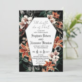 Bis zum Tode Bloral Foto Halloween gotische Hochze Einladung (Stehend Vorderseite)