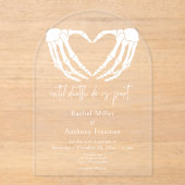 Bis zum Tode Skeleton Hände Arch Hochzeit Acryleinladungen (Vorderseite)