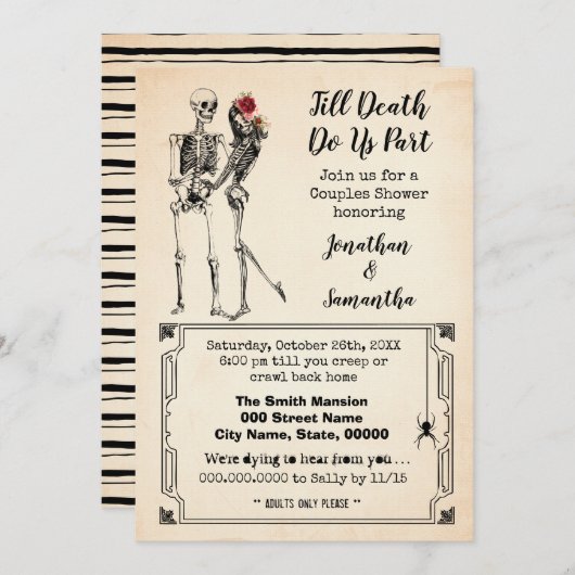 Bis zum Tode teilen wir Hälfte Paare Dusche Einladung (Vorne/Hinten)