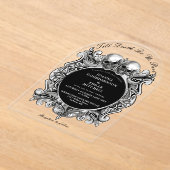 Bis zum Todegotischen Schädel Mongram Arched Weddi Acryleinladungen (Ablage )