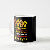 "BIS ZUR FARBE DER HAUT EINES MENSCHEN..." KAFFEETASSE (Vorderseite Links)