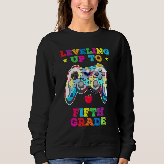 Bis zur fünften Stufe des Autismus-Gamers zurück b Sweatshirt (Vorderseite)