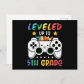 Bis zur fünften Stufe des Videospiels in der Schul Postkarte (Vorne/Hinten)