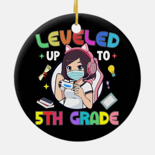 Bis zur fünften Stufe zurück zum SchulGamer Keramik Ornament (Hinten)