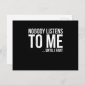 Bis zur Furz hört mir niemand zu Postkarte (Vorne/Hinten)