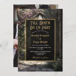 Bis zur Hochzeit des gotischen Blumengartens Foto Einladung