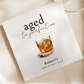 Bis zur Vollkommenheit gereifter Whiskey-Geburtsta Serviette