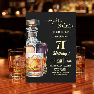 Bis zur Vollkommenheit gereifter Whiskey zum 71. G Einladung