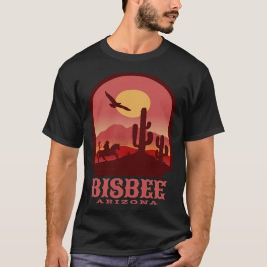 Bisbee Arizona Cacti and Sunset T-Shirt (Vorderseite)