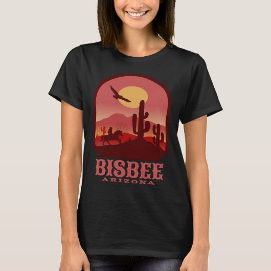 Bisbee Arizona Cacti und Sunset T-Shirt (Vorderseite)