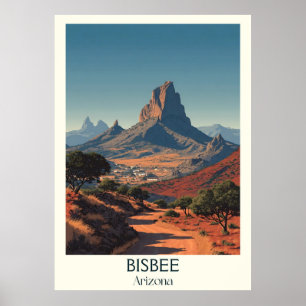 Bisbee Arizona Retro Travel Poster   Vintager Berg